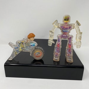 McDonalds 2003 Spy Kids 3D Carmen Cortez Robot & Juni on Cycle Happy Meal Toys