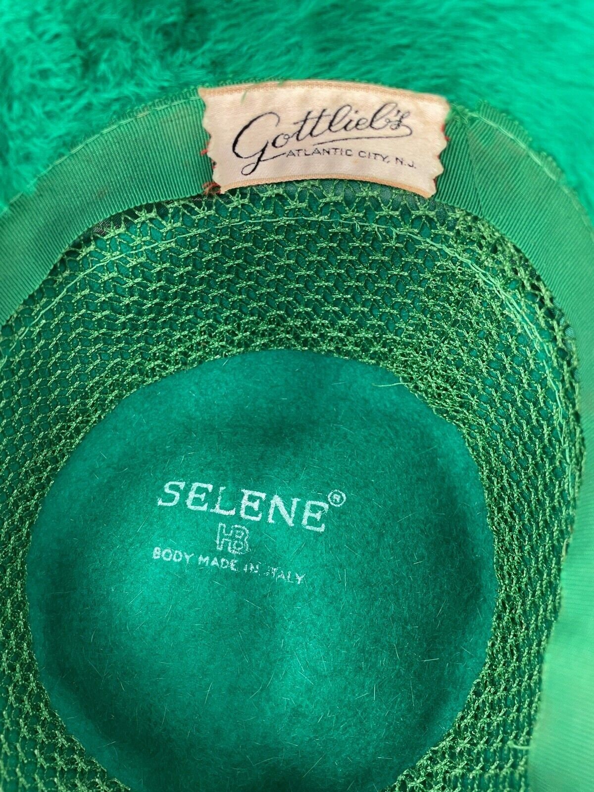 Vintage Selene Italy Green Fur Felt Fedora Bucket Hat - Etsy