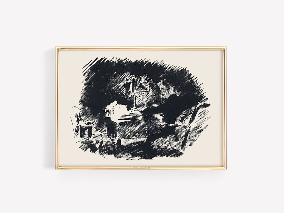 Writer Wall Art Print | Edgar Allan Poe Drawing | Dark Academia Sketch ...