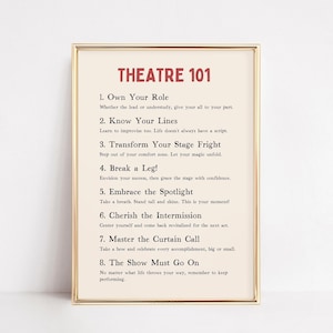 Theatre Wall Art | Broadway Lover Gift | Motivational Print | Musical Theater Home Decor | Affirmation Quote Poster | Printable Mindset Sign
