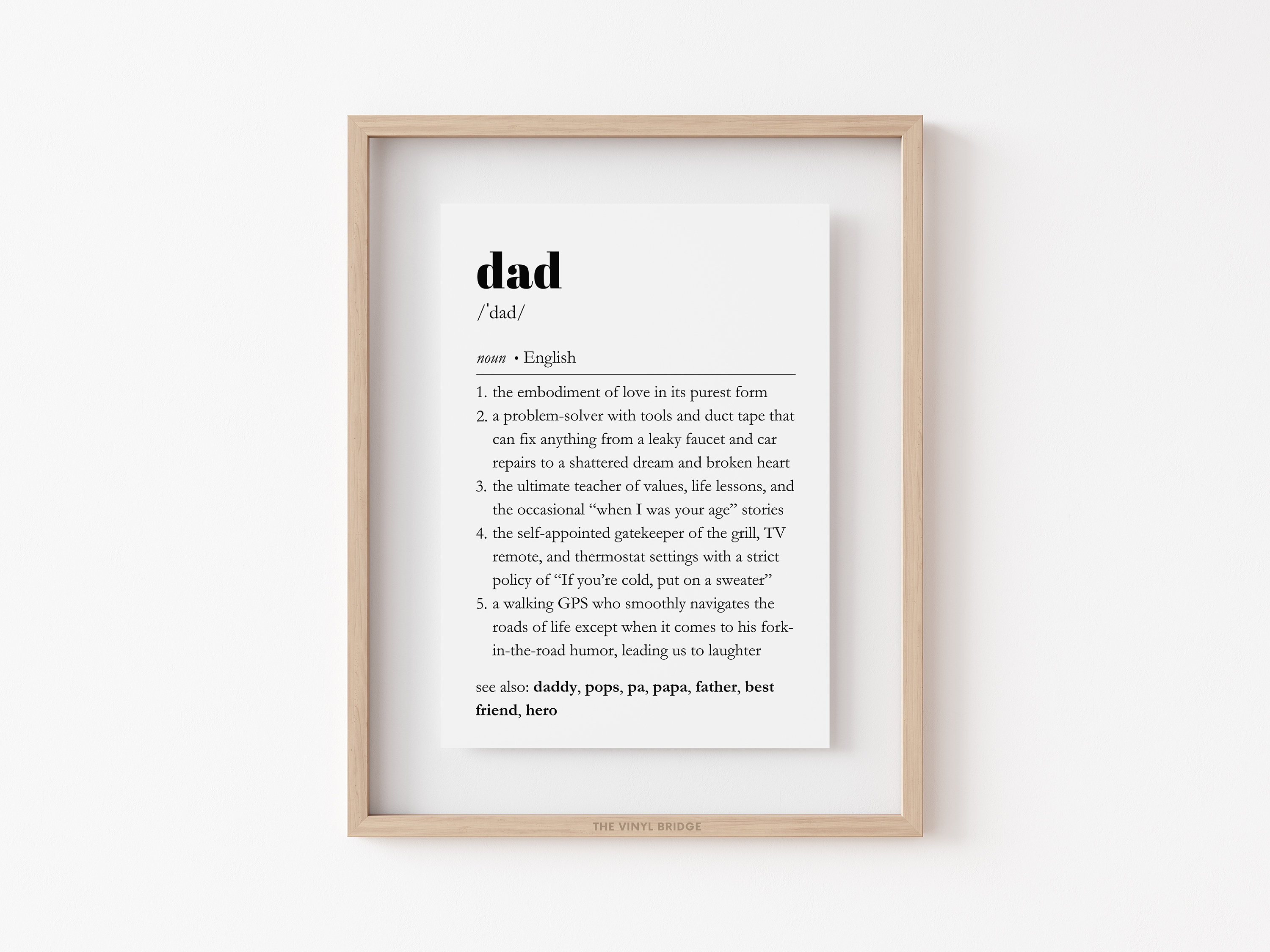Dad Definition Print | Father's Day Gift | Pops to Be Wall Art | New ...