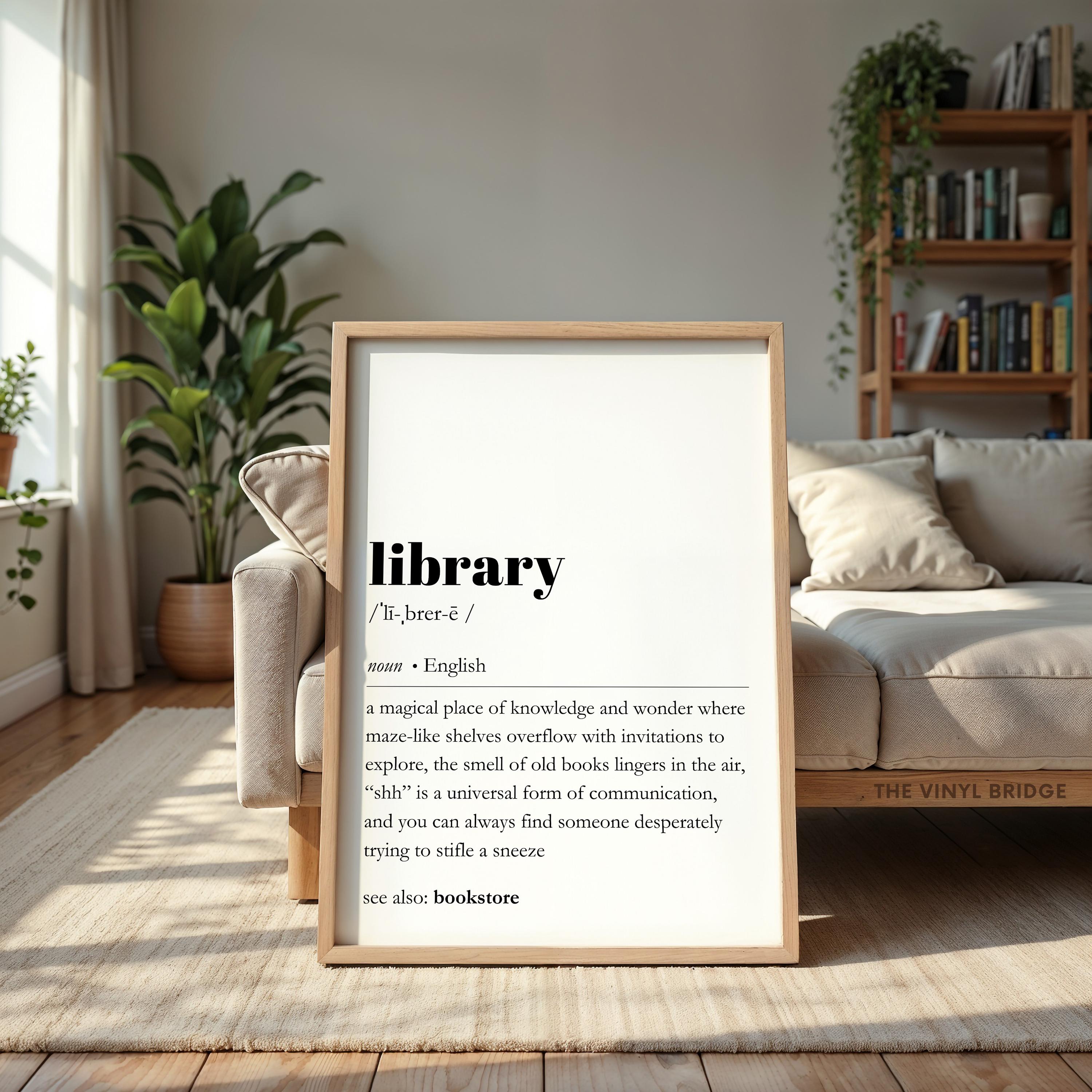 Library Definition Print | Funny Dictionary Decor | Bookish Quote ...
