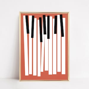 Jazz Piano Keys Print | Quirky Music Instrument Poster | Retro Keyboard Illustration | Classical Pianist Wall Art | Fun Classroom Printable