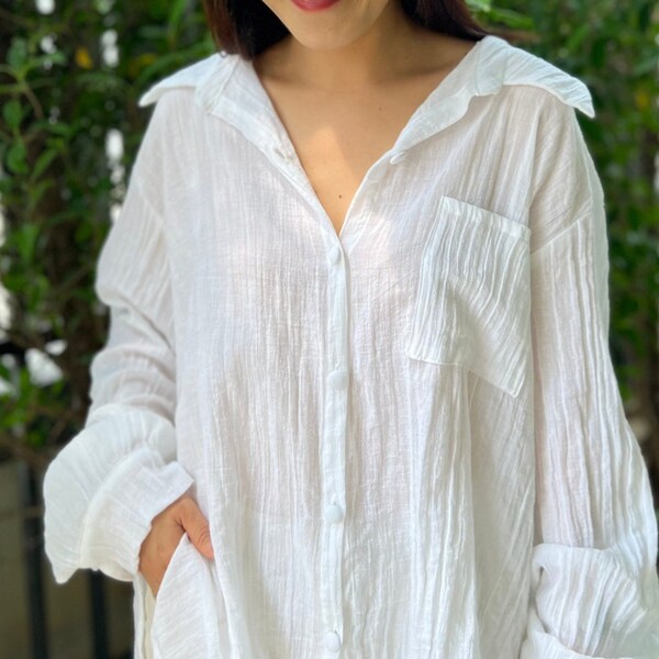 Gauze Blouse Etsy