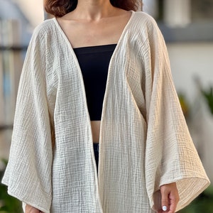 Muslin Double Gauze Cardigan Loose Cover Up