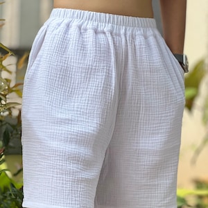 Womens Double Gauze Muslin Shorts - Loungeware