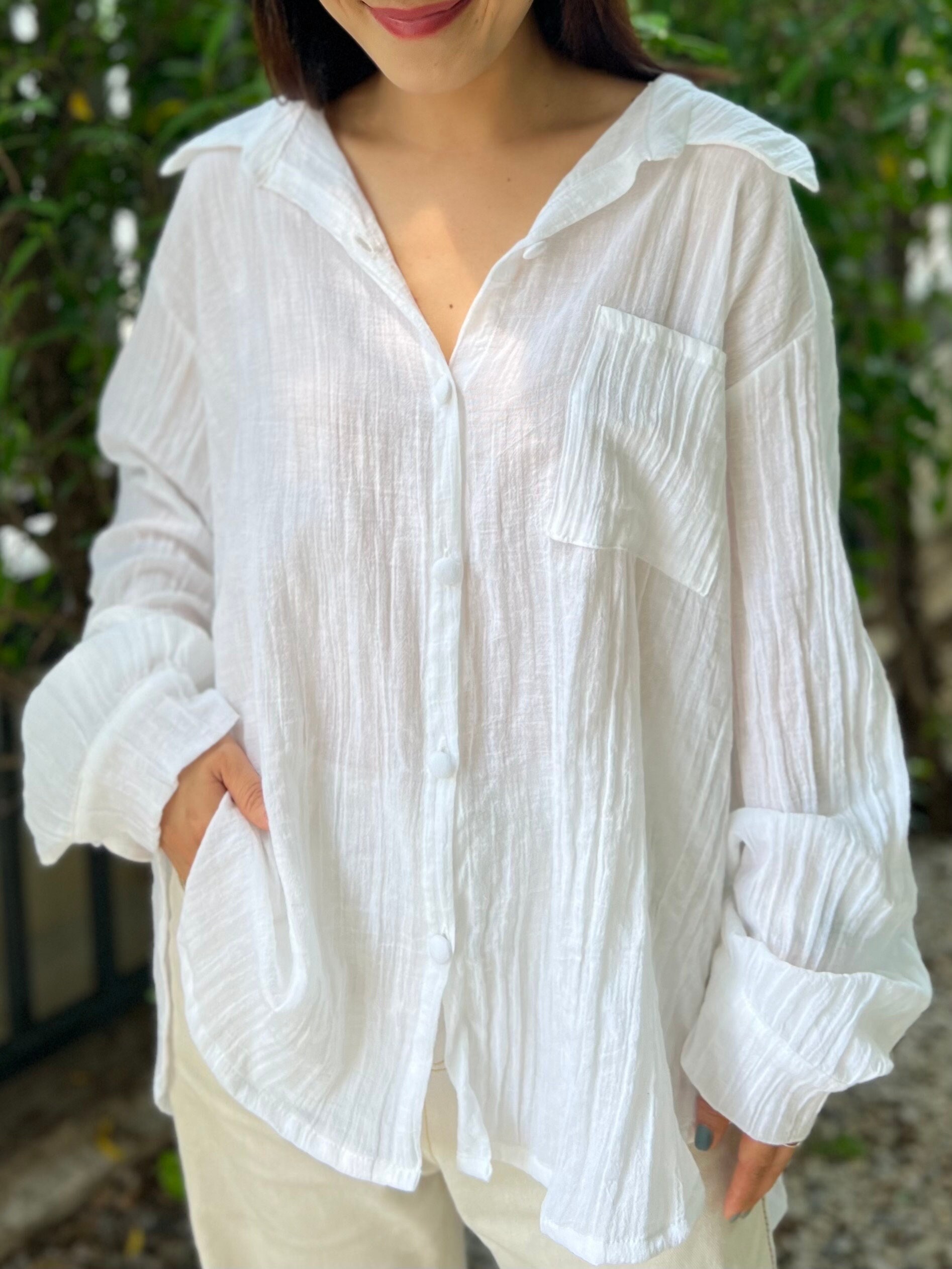 Ruimeme double button blouse off-white