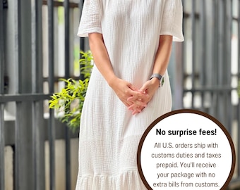 Muslin Double Gauze Dress | Cotton Cottagecore Long Dress