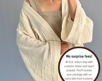 Kimono ampio in doppia garza di mussola