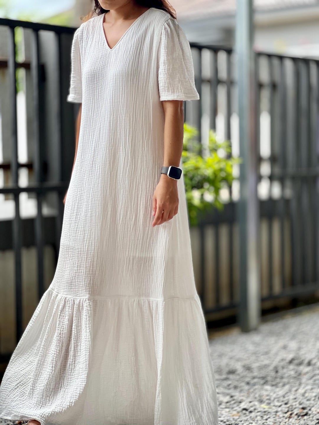 New Ellen Dress in Cotton Double Gauze