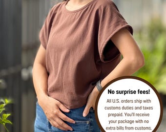 Cotton Scoop Neck Loose-Fitting Blouse