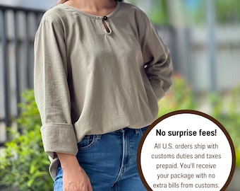 Cotton Pull Over Style Blouse