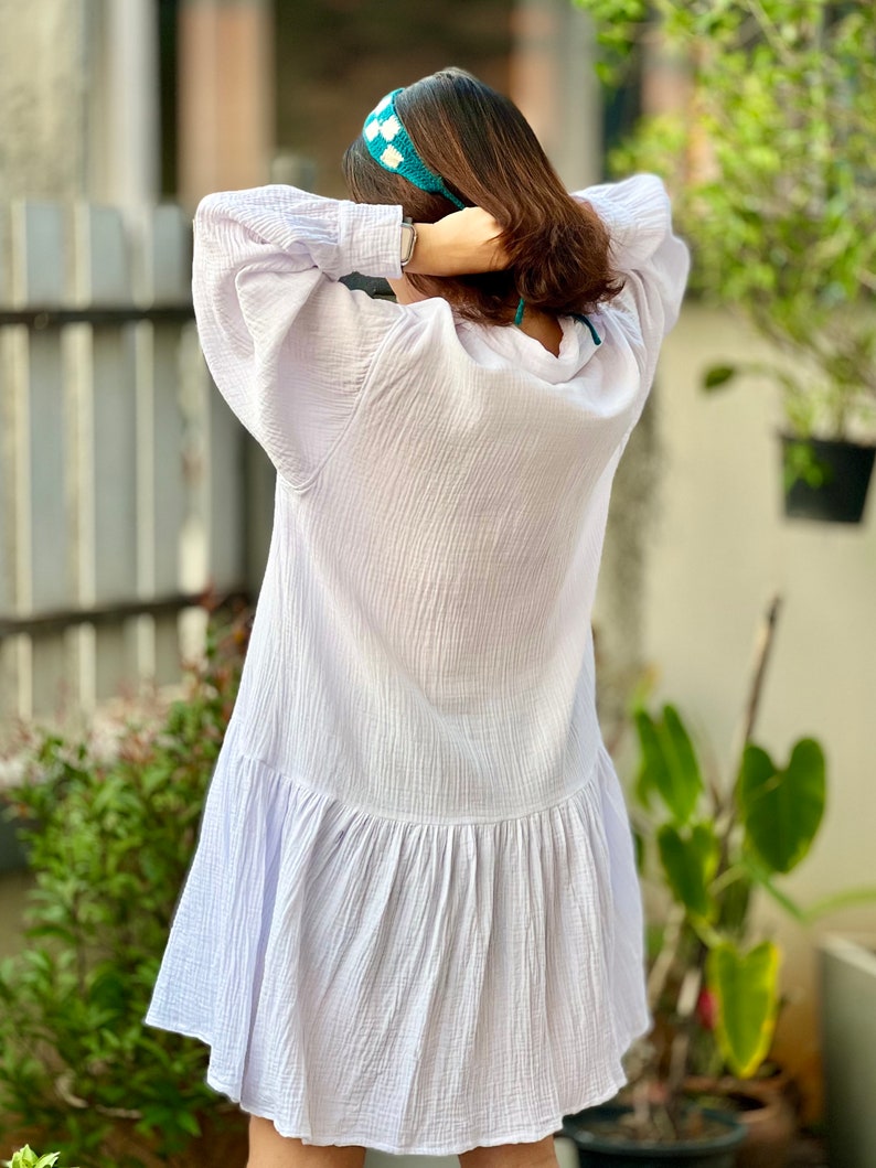 Cotton Gauze Dress | Loose Fit Beach Cover-Up image 5