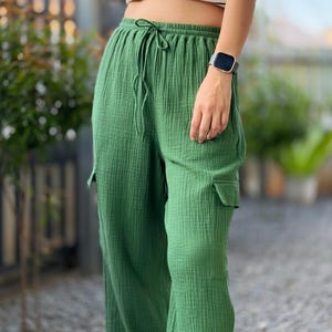 Womens Double Gauze Muslin Pants + Cargo