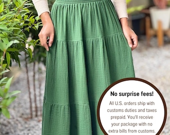 Double Gauze Maxi Skirt