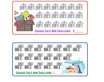Garage Sale Mini Savings Challenge, Savings Challenge, Budgeting, Cash Stuffing, Digital Savings, Sinking Funds, Cash Envelopes, Low Income