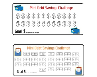 Debt Mini Saving Challenge, Budget Printable (Digital Download)