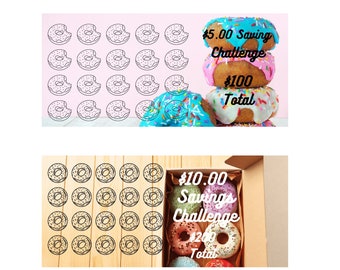 Donut Mini Savings Challenge, Budgeting Printable (Digital Download)