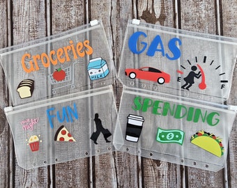 Clear Zipper A6 Budget Binder Envelopes, Savings Challenge, Debt, Money, Custom
