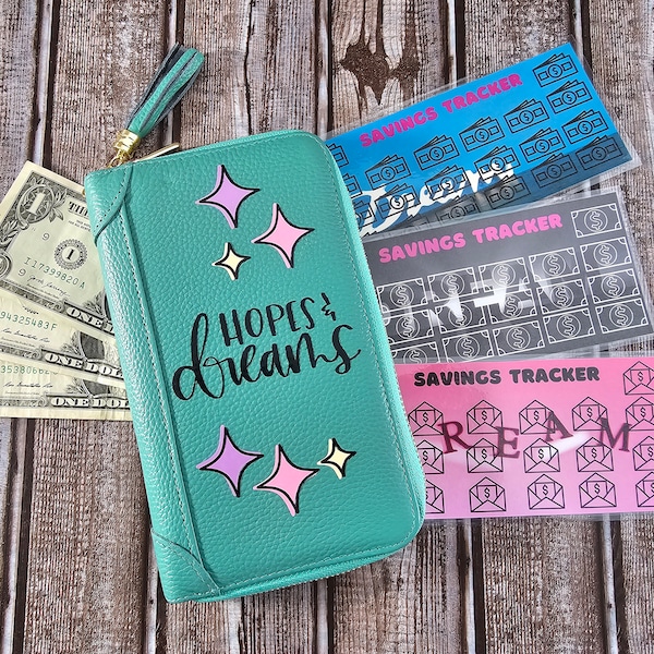 Teal Large Savings Challenge Wallet, Cash Stuffing Money Envelope, Budgeting Cash System, Low Income Budgeting Holder, Sinking Funds