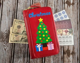 Red Savings Challenge Wallet, Cash Budgeting System, Money Envelope with Trackers