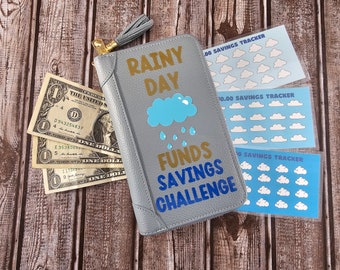 Gray Large Savings Challenge Wallet, Cash Stuffing Money Envelope, Budgeting Cash System, Low Income Budgeting Holder, Sinking Funds