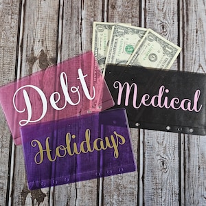 Pink/Black/Purple Clear Zipper less Envelopes, Savings Challenge, A6, Sinking Funds, Cash Envelope Budgeting System, Low Income Savings