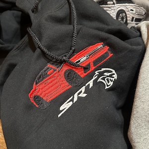 Hell Cat Embroidered Hoodie, Crewneck, Tee, Muscle Car Enthusiast Gift, Unique Car Enthusiast Gift, High-Performance Car Lover Apparel