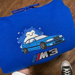 M3 Snorlax Collab Embroidered Sweatshirt - Car Lover Gift