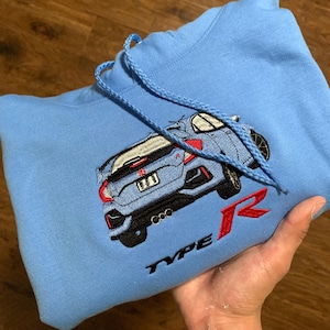 Custom Type R Embroidered Hoodie: JDM Car Lover Apparel