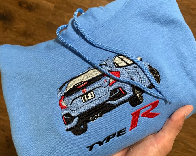 CUSTOM MADE Type R Embroidered Hoodie, Exclusive Embroidery Hoodie, JDM