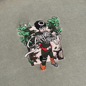 Rock Lee Embroidered Sweatshirt, Unique Anime Embroidered Ninja Apparel, Taijutsu Master Design, Anime Fan Merchandise, Shippuden Gift