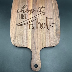 Kitchen decor cutting board with handle personalized kitchen gift