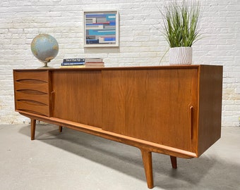 LONG + Handsome Mid Century MODERN styled Teak CREDENZA / Sideboard / Media Stand