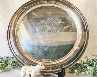 Heraldic Crested Silverplate Armorial Tray