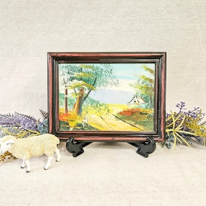Miniature Oil on Board Framed Country Landscape Art, Gallery Wall Art
