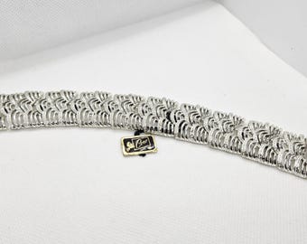 Vintage Coro Pegasus Silver-tone Modernist Link Bracelet