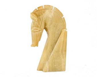 Onyx Horse Head Bookend 1970s