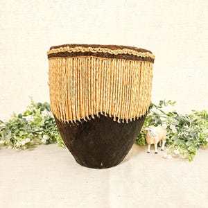 Vintage NAMUNJOLOBA UGANDA African Tribal Animal Hide Small Drum