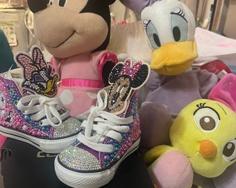 Minnie mouse bowtique converse made to order