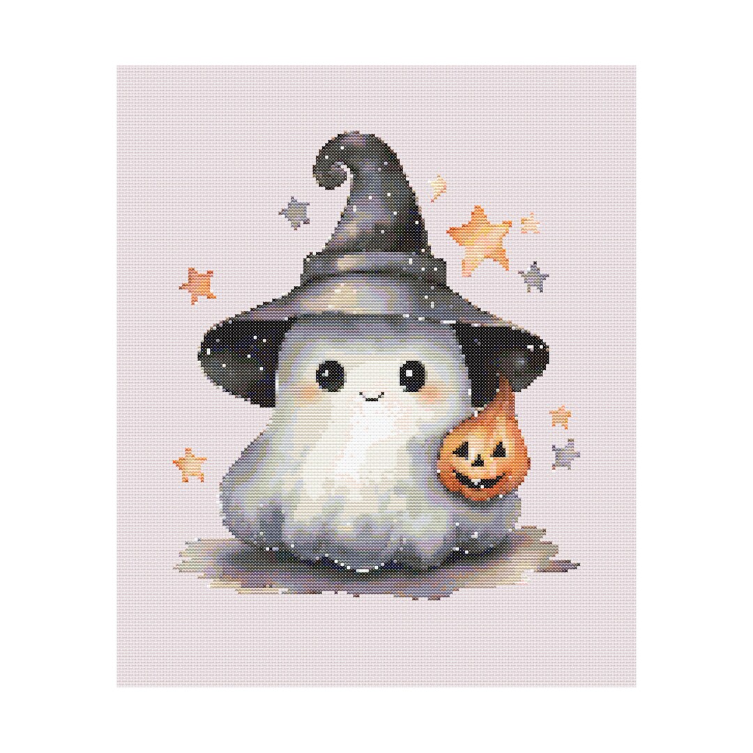 Cute Ghost Cross Stitch Pattern PDF, Halloween Cross Stitch Pattern PDF ...