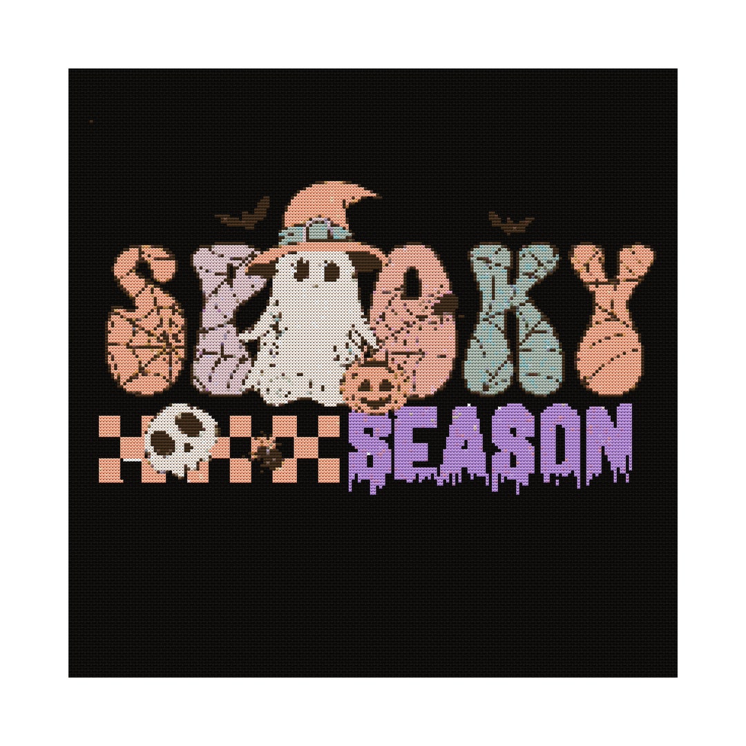 Retro Halloween Cross Stitch Pattern Halloween Cross Stitch Etsy