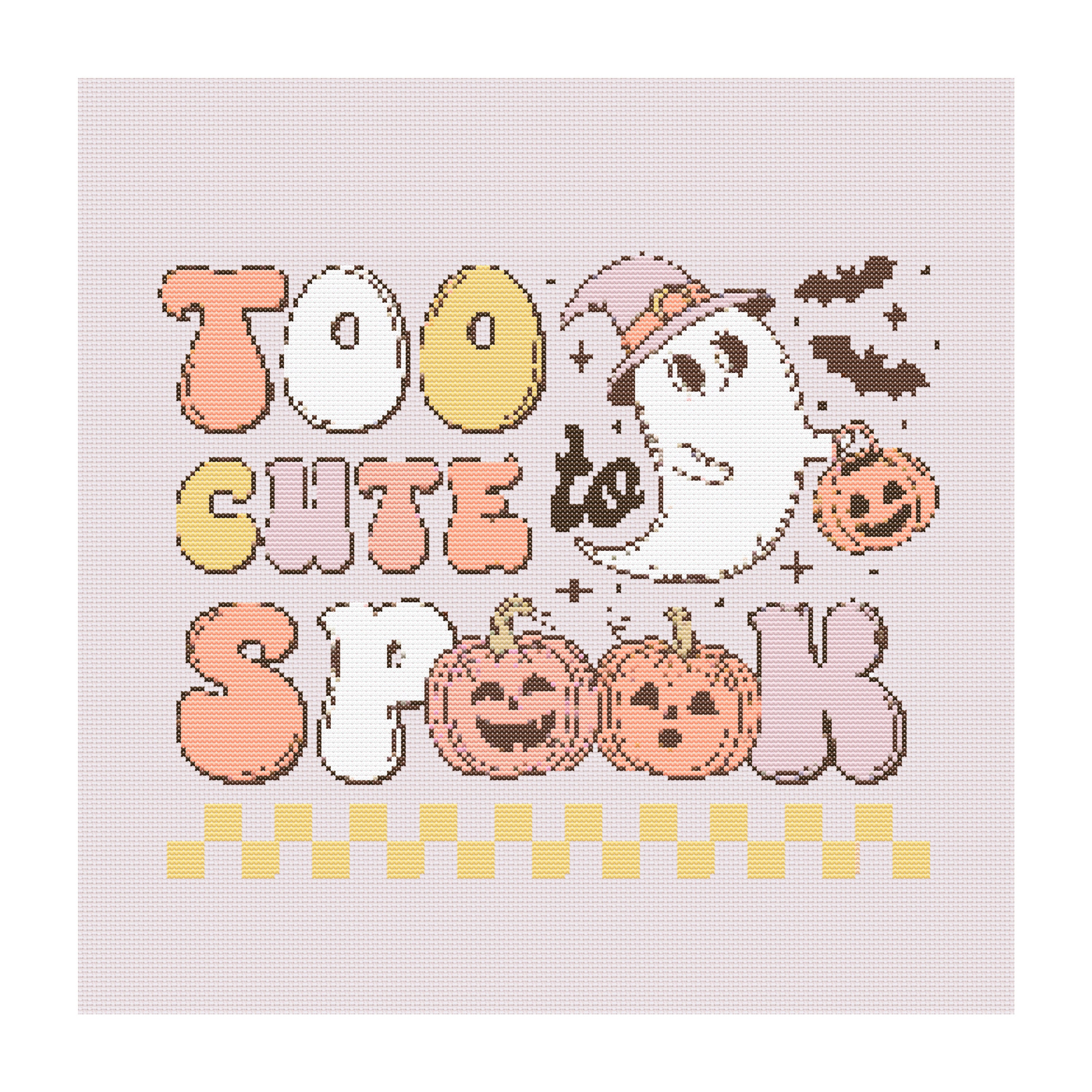 Retro Halloween Cross Stitch Pattern Halloween Cross Stitch Etsy