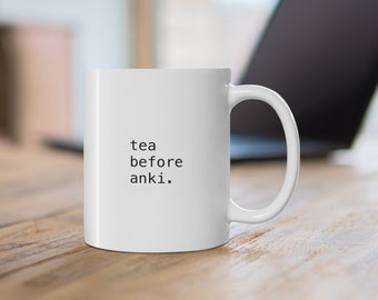 Herbata przed Anki – kubek 11 uncji (BIAŁY/CZARNY) – Student medycyny/opieki zdrowotnej/lekarz