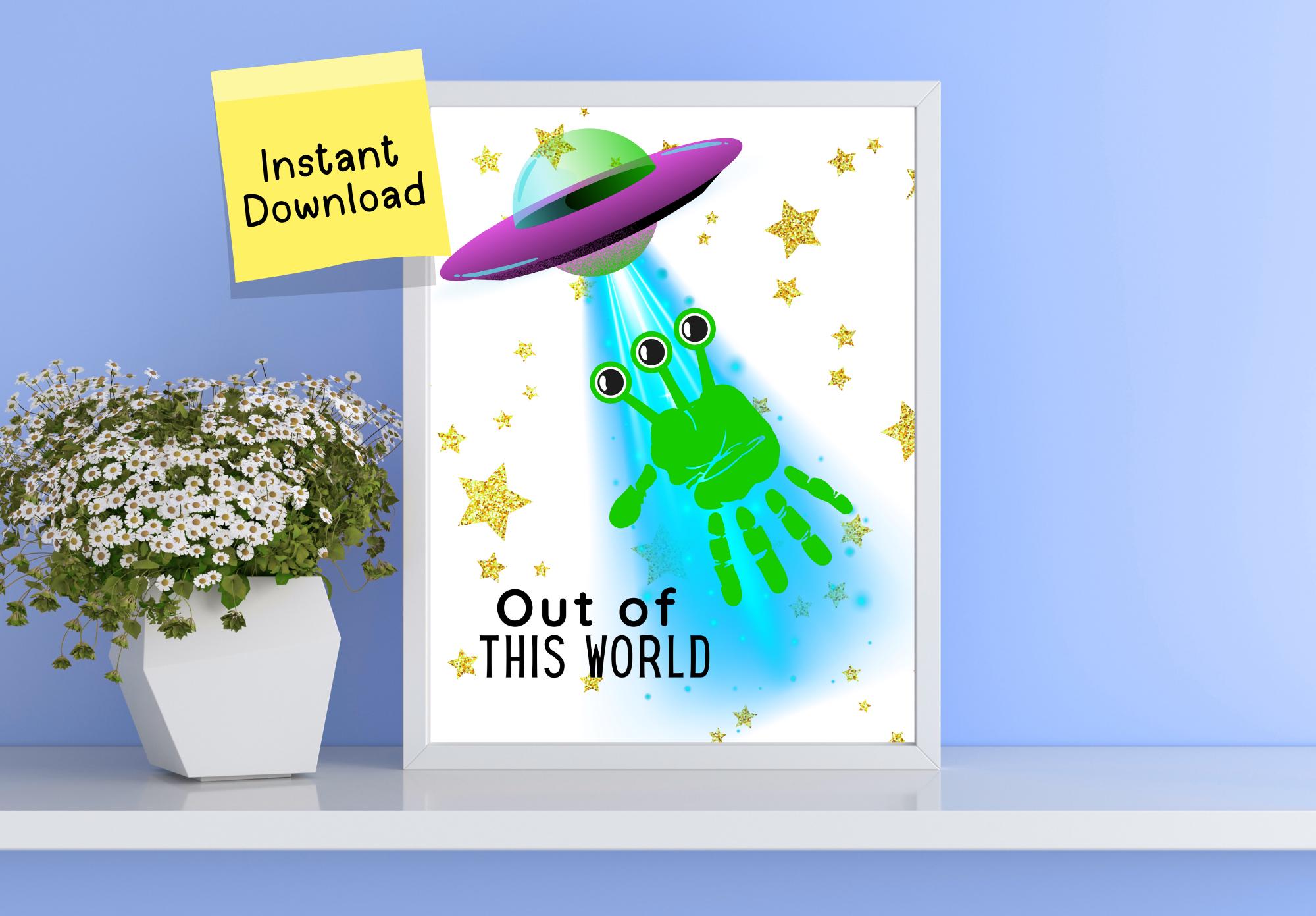 Out of This World Alien UFO Digital Handprint Craft // Finger Print ...