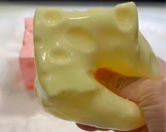 Stressavlastningskub Ost Squishy Fidget Leksak Långsamt Risande