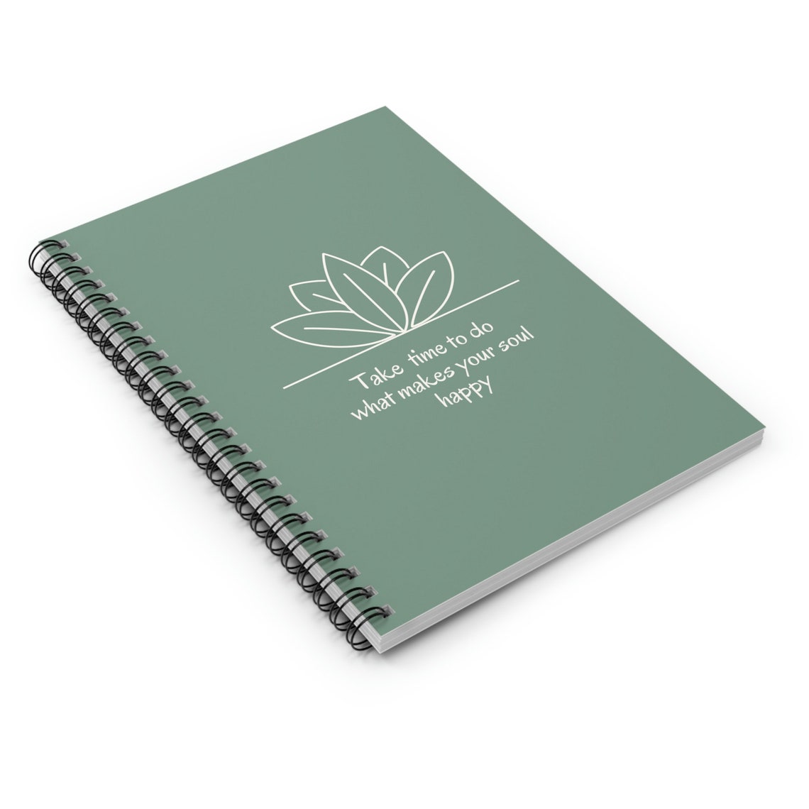 Zen Spiral Notebook: Green Lotus Design, Ruled Line Paper - Etsy
