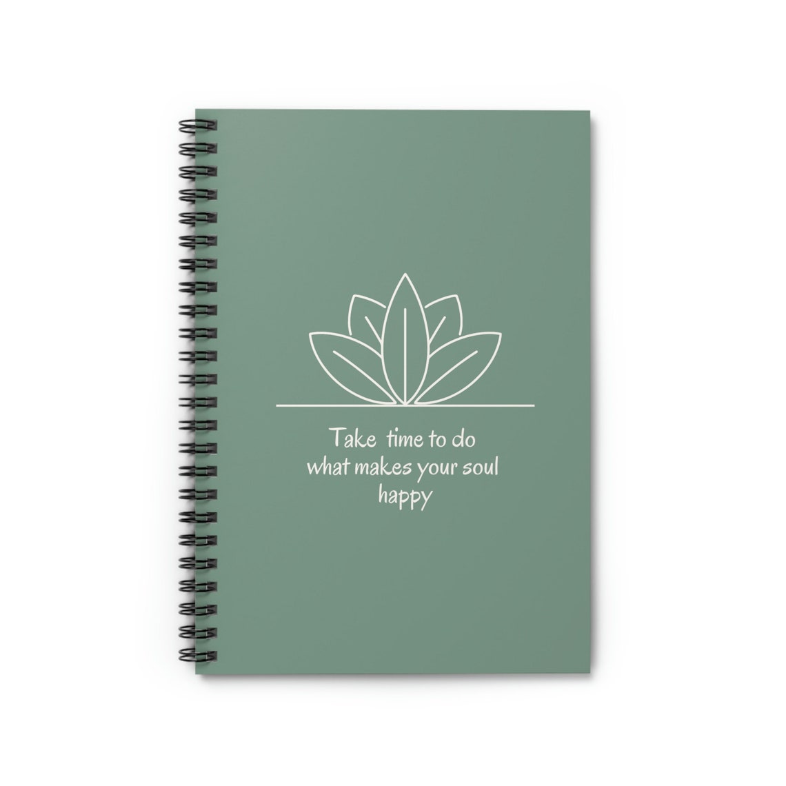 Zen Spiral Notebook: Green Lotus Design, Ruled Line Paper - Etsy