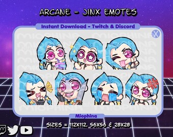 7 Arcane Jinx Twitch & Discord Emotes