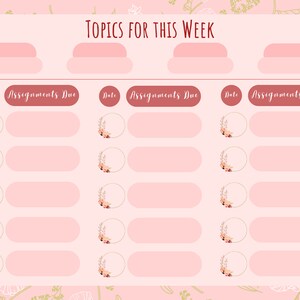 Assignment/Weekly Topic Tracker! College students, graduate students, high school students